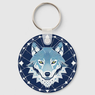 Porte-clés Illustration géométrique d'un loup