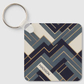 Porte-clés Illustration géométrique en or (Recto)