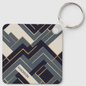 Porte-clés Illustration géométrique en or (Dos)