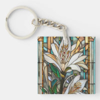 Illustration Lily blanche en verre tendu