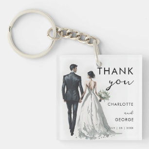 Porte-clés Illustration Mariée et Salle Faveurs mariage