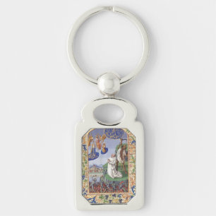 Porte-clés Illustration médiévale de saint Bernard de Clairva