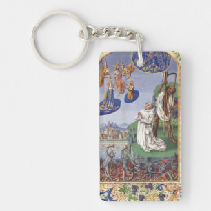 Porte-clés Illustration médiévale de saint Bernard de Clairva