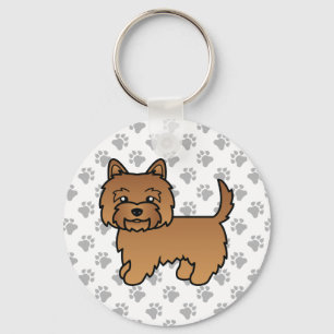 Porte-clés Illustration mignonne de chien Terrier Cairn Rouge