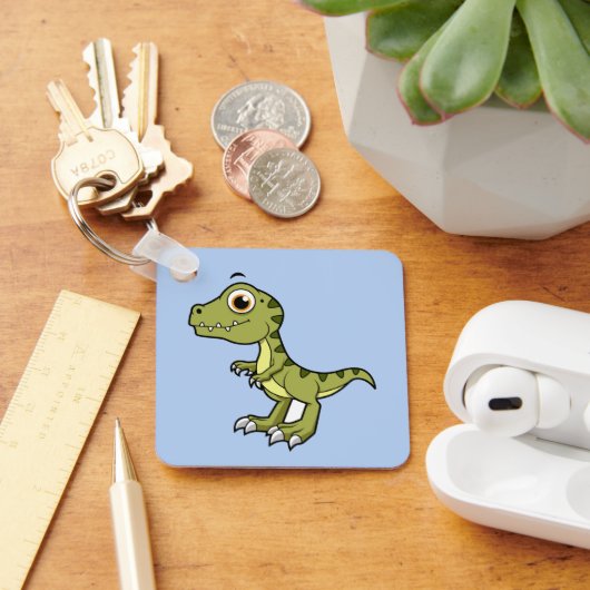 Porte-clés Illustration Mignonne D'Un Rex Tyrannosaurus. (Bureau)