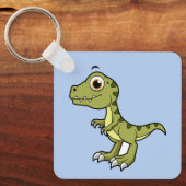 Porte-clés Illustration Mignonne D'Un Rex Tyrannosaurus. (Recto)