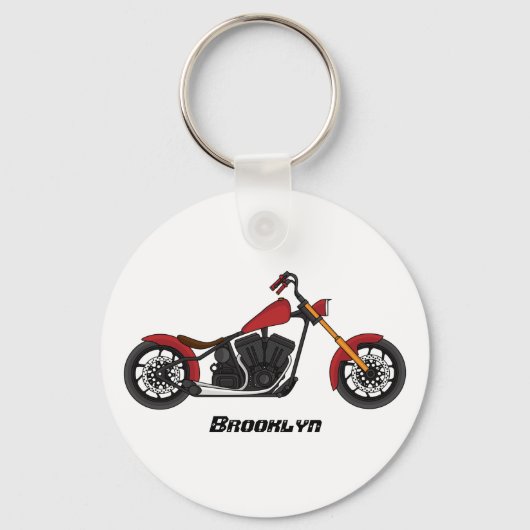 Porte-clés Illustration motocyclette de style hélicoïdal (Recto)