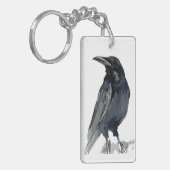 Porte-clés Illustration mystérieuse de corbeau (Devant gauche)