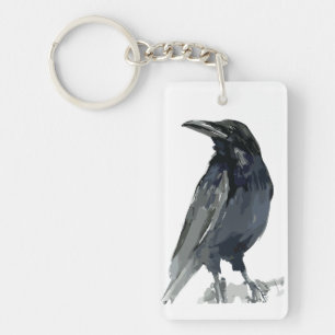 Porte-clés Illustration mystérieuse de corbeau