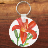 Porte-clés Illustration Orange Lily Botanical (Recto)