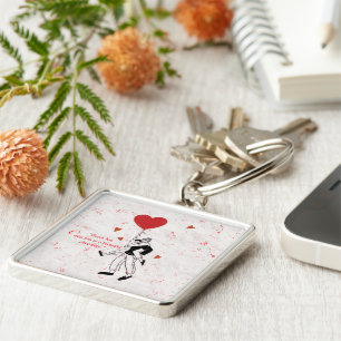 Porte-clés Illustration romantique d'un couple
