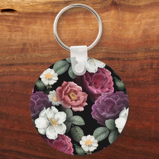 Porte-clés Illustration Rose vintage (Verso)