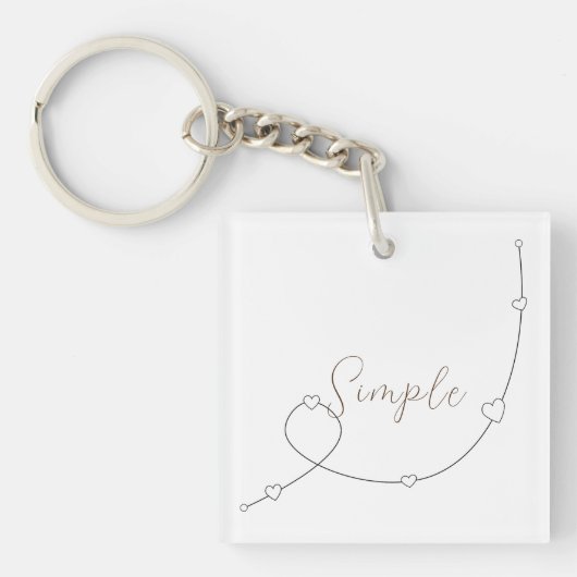 Porte-clés Illustration simple avec les coeurs dans un style  (Devant)