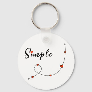 Porte-clés Illustration simple avec les coeurs dans un style