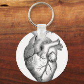 Porte-clés Illustration simple du coeur de l'anatomie noire b (Recto)