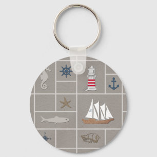 Porte-clés Illustration thématique marine