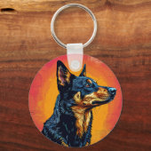 Porte-clés Illustration vectorielle de chien (Verso)