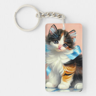 Porte-clés Illustration vintage Calico Kitten