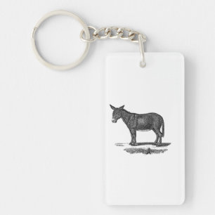 Porte-clés Illustration vintage d'âne - ânes 1800's