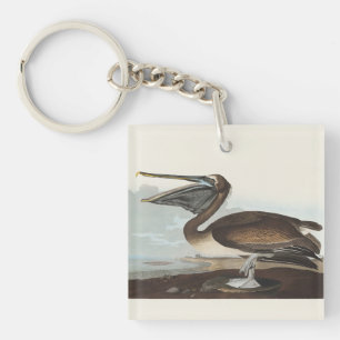 Porte-clés Illustration vintage d'Audubon représentant un Pél