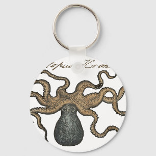 Porte-clés Illustration vintage de la pieuvre Kraken