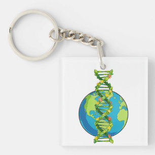 Porte-clés Illustration vintage de l'ADN de la Terre pour la