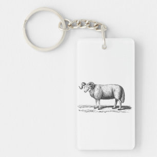 Porte-clés Illustration vintage de moutons domestiques - RAM