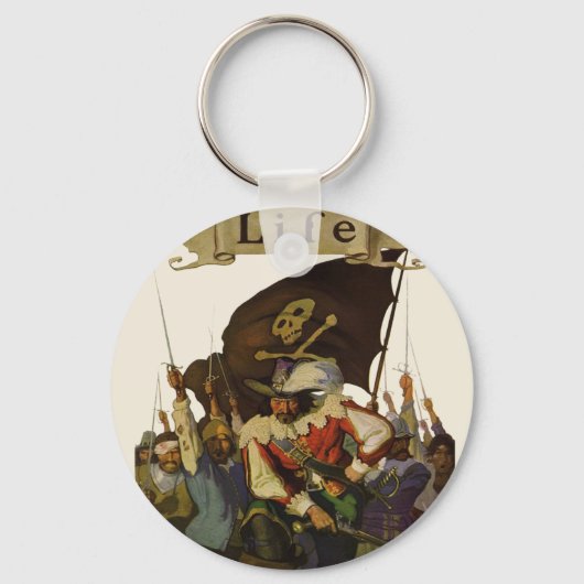 Porte-clés Illustration vintage Pirate Life 1921 (Recto)