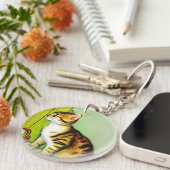 Porte-clés Illustration vintage Tabby Cat (Devant droit)