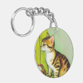 Porte-clés Illustration vintage Tabby Cat (Devant gauche)
