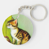 Porte-clés Illustration vintage Tabby Cat (Dos)