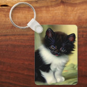 Porte-clés Illustration vintage Tuxedo Kitten (Recto)