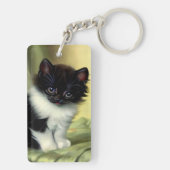 Porte-clés Illustration vintage Tuxedo Kitten (Dos)