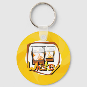 Porte-clés Illustration Wiskey on Ice