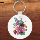 Porte-clés Illustrations vintages des botaniques Hollyhocks (Recto)