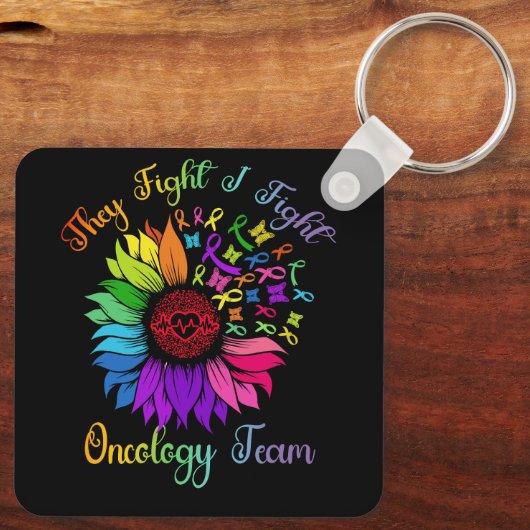 Porte-clés Ils combattent I Combattre L'Équipe D'Oncologie To (Verso)