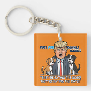 Porte-clés Ils mangent Les Chiens Drôle Trump Kamala 2024