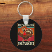 Porte-clés Ils Mangent Les Dindons Thanksgiving Humour (Recto)