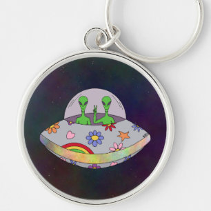 Porte-clés Ils viennent dans l'UFO de paix