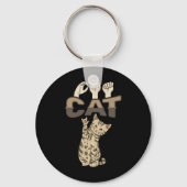 Porte-clés ILY Cat ASL Geste main sourde perte d'audition (Recto)