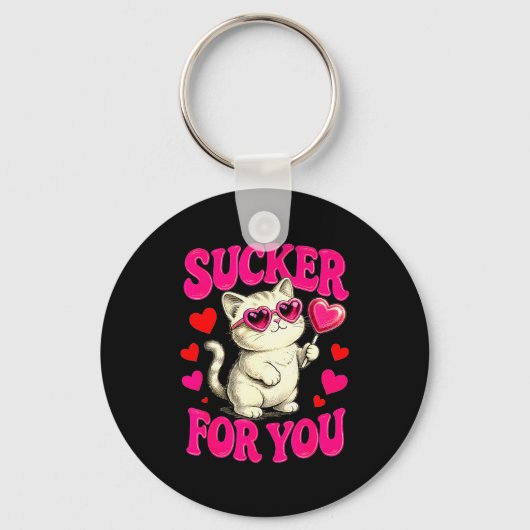 Porte-clés I'm A Sucker For You Valentines Day Funny Cat Love (Recto)