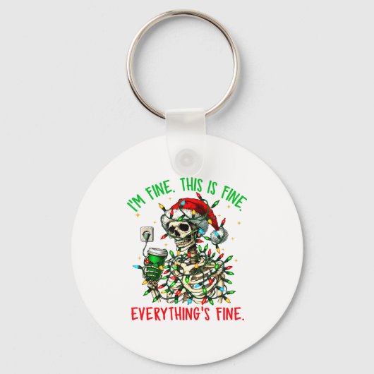 Porte-clés I'm Fine Everything Is Fine Christmas Skeleton Xma (Recto)