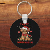 Porte-clés I'm Fine Everything Is Fine Funny Christmas Highla (Recto)