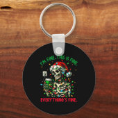 Porte-clés I'm Fine This Is Fine Everything Christmas Skeleto (Recto)