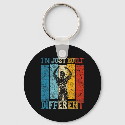 Porte-clés I'm Just Built Different - Fitness Bodybuilding Gy (Recto)