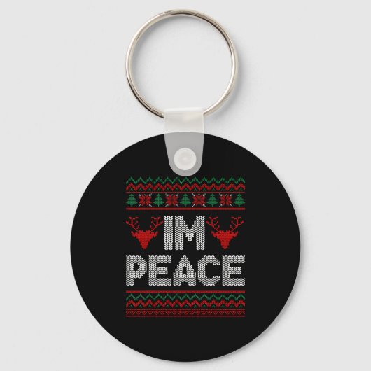 Porte-clés I'm Peace Couple Matching Christmas Ugly Sweater (Recto)