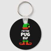 Porte-clés I'm The Pug Elf Family Pajama Christmas Funny Dog (Recto)
