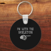 Porte-clés I'm With Skeleton Funny Couples Matching Halloween (Recto)