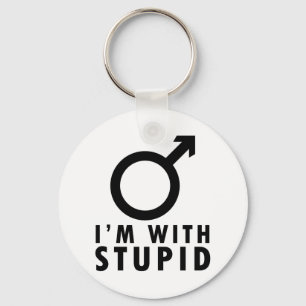 Porte-clés I'm With Stupid - Drôle Feminisme Homme Symbole Ja