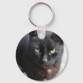 Porte-clés Image Amoureux des chats noire avec citation motiv (Verso)